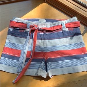 Loft linen tie waist shorts
